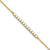 14K Two-tone Square Beaded 7.5 inch Bracelet