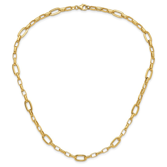 14K Polished Fancy Cable Link Necklace
