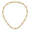 14k Polished and Textured 6mm Fancy Link 18.5 inch Necklace
