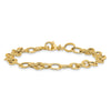 14k Polished and Textured Fancy Link Bracelet