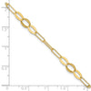 14K Diamond-cut Oval and Paperclip Link 7.25 inch Bracelet