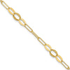 14K Diamond-cut Oval and Paperclip Link 7.25 inch Bracelet