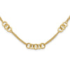 14K Polished Linked Circles with Chain 5-Station 17 inch Necklace