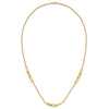 14K Polished Oval Link and Diamond-cut Rope 3-Station 20.25 inch Necklace