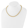 14K Polished 4.8mm Oval Fancy Triple Link 18 inch Necklace