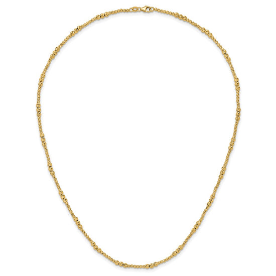14K Diamond-cut Beaded 18 inch Necklace