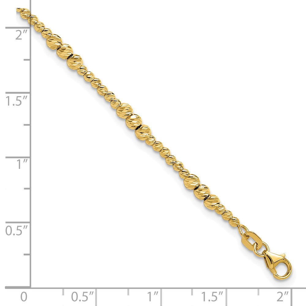 14K Diamond-cut Beaded 7.5 inch Bracelet