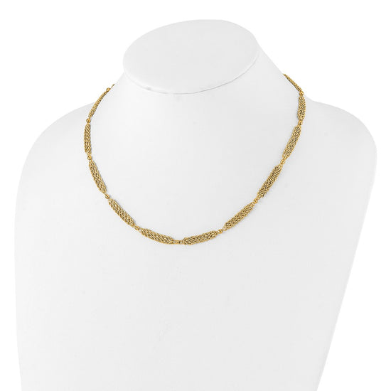 14k Polished Multi-Strand Diamond-cut Rope and Beaded 18.25 inch Necklace