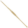 14K Polished and Textured Fancy Cable with 3-Strand Center 7.5 inch Bracelet Plus 0.5 inch Extender