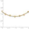 14K Polished and Diamond-cut Beaded 16 inch Necklace Plus 2 inch Extender