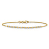14K Two-tone Diamond-cut Beaded 7.5 inch Bracelet