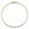 14K Two-tone Diamond-cut Beaded 7.5 inch Bracelet