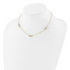 14K Two-tone Linked and Beaded Circles 3-Station 16 inch Necklace Plus 2 inch Extender