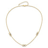 14K Two-tone Linked and Beaded Circles 3-Station 16 inch Necklace Plus 2 inch Extender