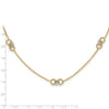 14K Two-tone Linked and Beaded Circles 3-Station 16 inch Necklace Plus 2 inch Extender