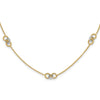 14K Two-tone Linked and Beaded Circles 3-Station 16 inch Necklace Plus 2 inch Extender