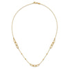 14K Polished Linked Ovals and Diamond-cut Beads Fancy 3-Station 18 inch Necklace