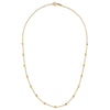 14K Polished Cube Bead 17 inch Station Necklace