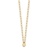 14K Polished Heart Lock Charm Paperclip Link 17.25 inch Necklace
