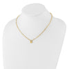 14K Polished Heart Lock Charm Paperclip Link 17.25 inch Necklace