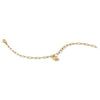14K Polished Heart Lock Charm Paperclip Link 7.5 inch Bracelet