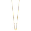 14K Polished Heart and Diamond-cut Beads 15.5 inch Necklace Plus 2 inch Extender
