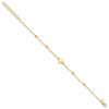 14K Polished Heart and Diamond-cut Beads 6.5 inch Bracelet Plus 1 inch Extension