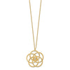 14k Polished Floral Pendant 17 inch Necklace