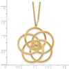14k Polished Floral Pendant 17 inch Necklace