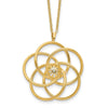 14k Polished Floral Pendant 17 inch Necklace