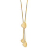 14k Fancy Satin Drop Dangle 17 inch Y-Necklace Plus 2 inch Extender
