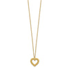 14K Polished Textured Heart Pendant 18 inch Necklace
