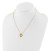 14K Polished Textured Heart Pendant 18 inch Necklace