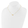14K Polished Double Heart with Diamond-cut Beads 16 inch Necklace Plus 2 inch Extender