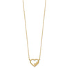 14K Polished Open Heart with LOVE Inside 17 inch Necklace Plus 0.5 inch Extender