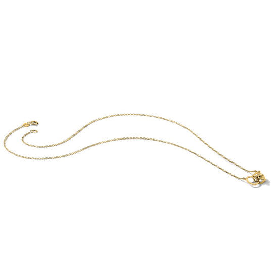 14K Polished Bee and Circle 17.5 inch Necklace
