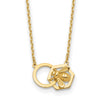 14K Polished Bee and Circle 17.5 inch Necklace
