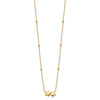 14K Polished Double Star with Diamond-cut Beads 16 inch Necklace Plus 2 inch Extender