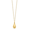 14k Polished Hollow Teardrop Pendant 18 inch Necklace