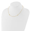 14K Polished Miraculous Medal and Cross Beaded Rosary Design 16.5 inch Necklace
