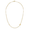 14K Polished Miraculous Medal and Cross Beaded Rosary Design 16.5 inch Necklace