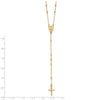 14K Polished Cross and Miraculous Medal Beaded 24.5 inch Rosary