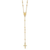 14K Polished Cross and Miraculous Medal Beaded 24.5 inch Rosary