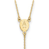 14K Polished Miraculous Medal and Cross Rosary Design 17.75 inch Y-Drop Necklace