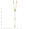 14K Polished Miraculous Medal and Cross Rosary Design 17.75 inch Y-Drop Necklace