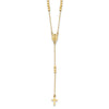 14K Polished Miraculous Medal and Cross Rosary Design 17.75 inch Y-Drop Necklace