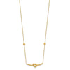 14K Polished Knotted Bar Pendant and Beads 16 inch Necklace Plus 2 inch Extender