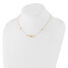 14K Polished Knotted Bar Pendant and Beads 16 inch Necklace Plus 2 inch Extender