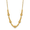 14K Polished Fancy Link Beaded Necklace