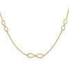 14K Polished Infinity Symbol 16 inch 3-Station Necklace Plus 2 inch Extender